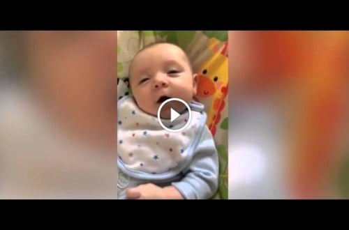 7 Week Old Baby Says “Hello”