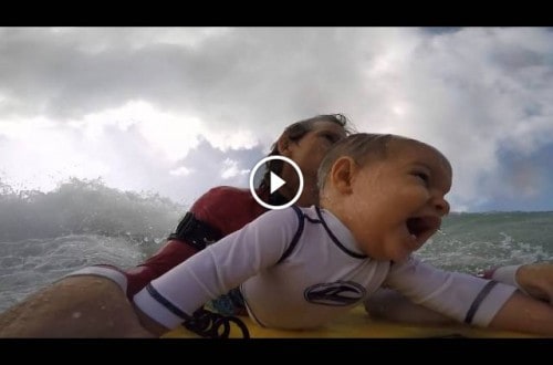9 Month Old Toddler Goes Bodyboarding With Father
