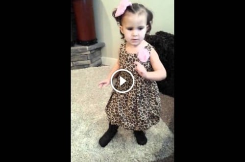 Adorable Girl Gets Down To Old-School Rap