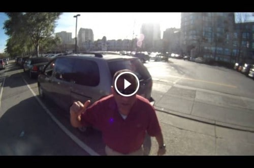 Driver Cuts Off Cyclist, You’ll Never Guess What Happens Next