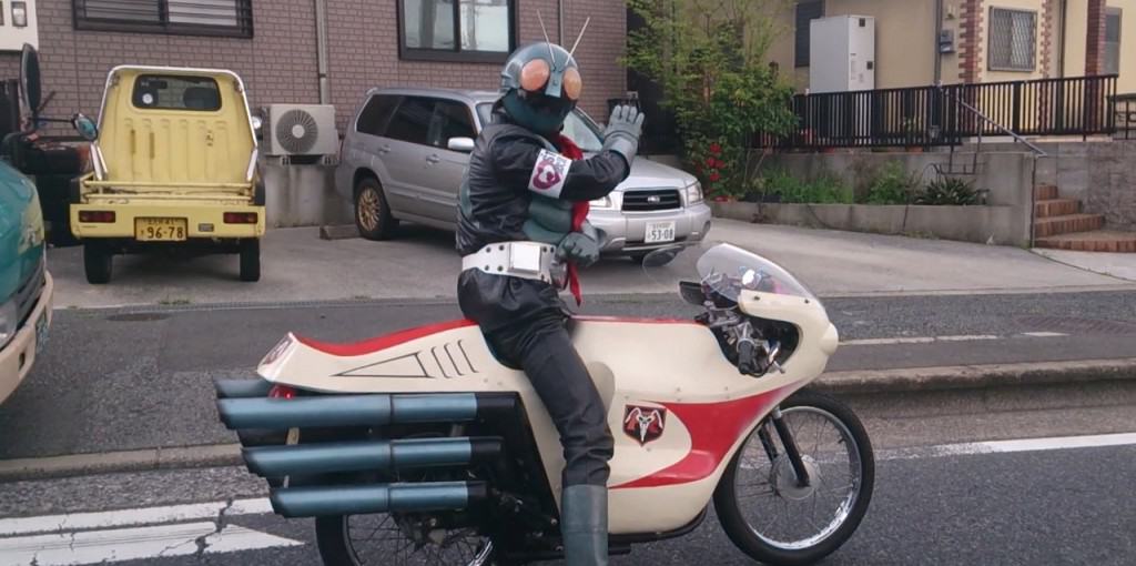 Japanese Superhero Rides Through Real-World Streets