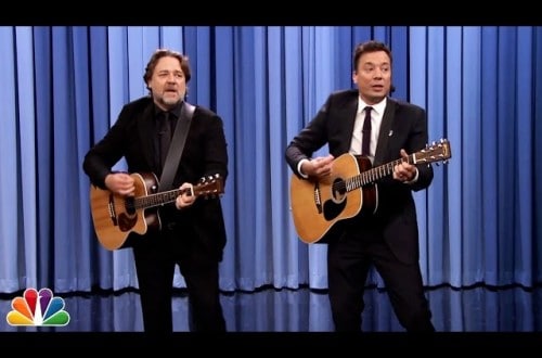 Jimmy Fallon & Russell Crowe Honor Earth Day With Protest Song