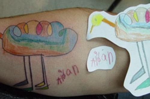 10 Brave Parents Who Got Their Kid’s Art Tattooed