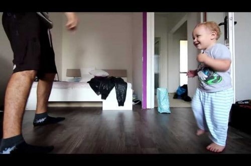 Adorable Toddler Gets In A Dance-Off With Dad