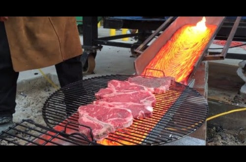 Amazing Way To Cook Steak With Lava