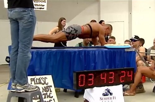 Ex-Marine Breaks Planking World Record For Charity