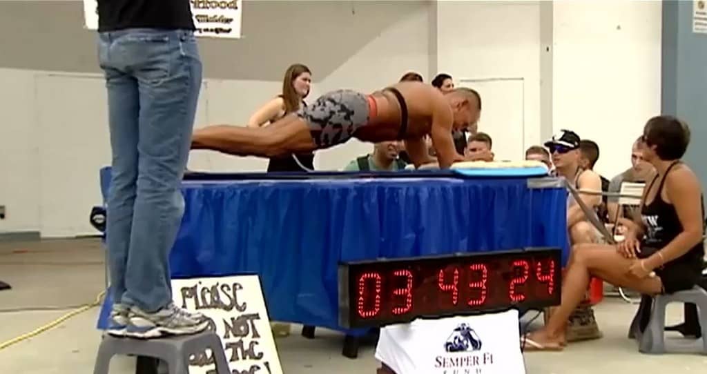 Ex-Marine Breaks Planking World Record For Charity