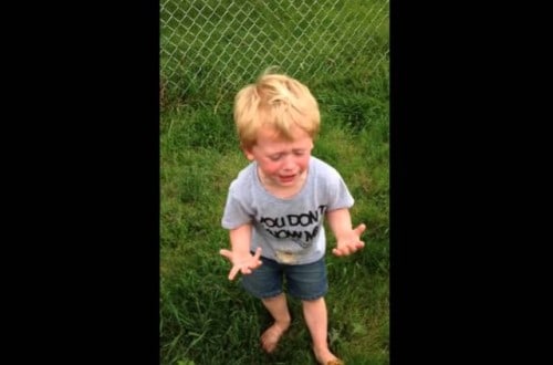 Little Boy Has Epic Meltdown After Stepping In Dog Poop