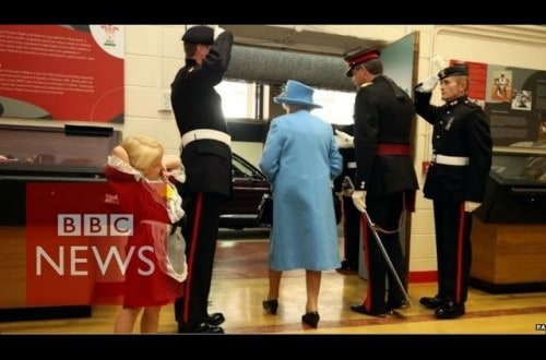 Soldier Hits Child In The Face While Saluting The Queen