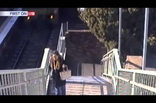 Incredible Footage of Grandfather Saving Child From Train Tracks