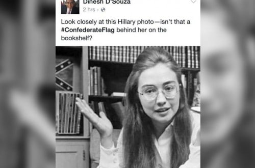 Leading Conservative Shares Fake Photo of Hilary Clinton With Confederate Flag