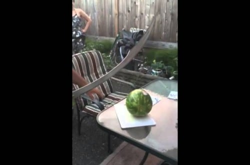 Man Shows How You Should Not Cut A Watermelon
