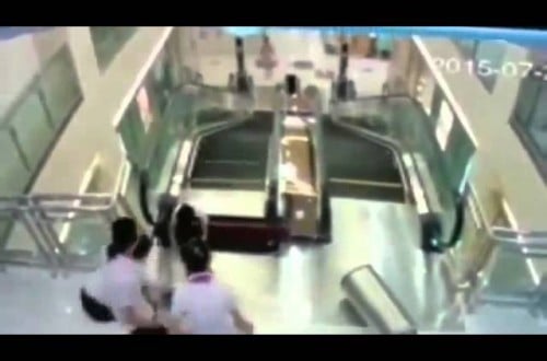 Mother Saves Son, But Dies After Being Swallowed By Escalator