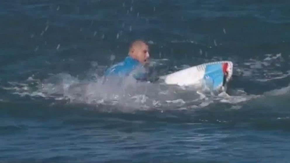 Professional Surfer Fights Off Shark During Surfing Competition