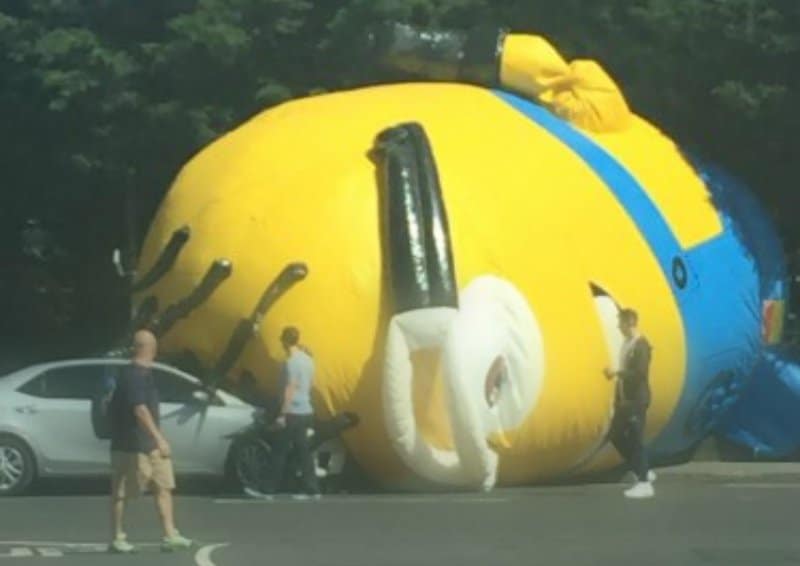 Giant Inflatable Minion Gets Loose And Causes Traffic Jam In Dublin