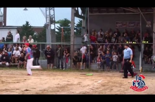 Guy Hits Ball Out Of The Park With Backwards Swing