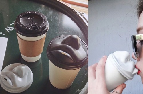 Korean Designer Creates Coffee Lid With Realistic Nose And Lips