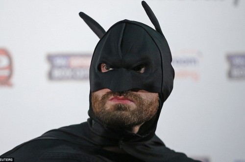 Boxer Tyson Fury Appears At Press Conference Dressed As Batman