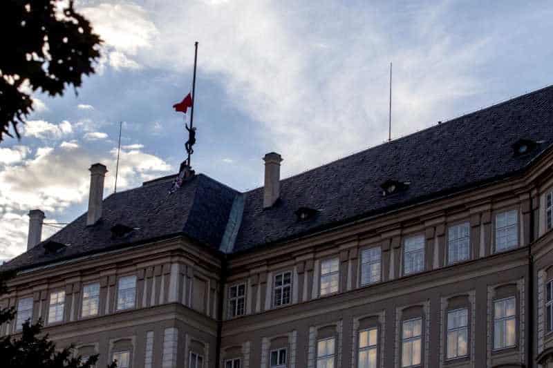 Czech Protesters Replace Flag On Presidential Palace With Underpants