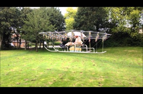 Guy Creates Homemade Helicopter With 54 Drones