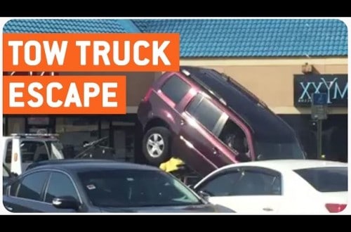 Guy Tries To Get Out Of Being Towed And Fails Hilariously