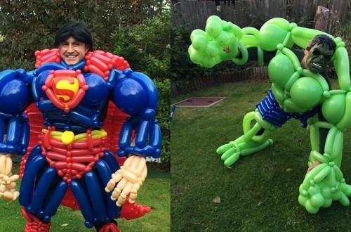 Party Organizer Creates Amazing Superhero Costumes With Balloons