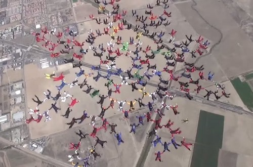 202 Skydivers Team Up For Record-Breaking Coordinated Jump