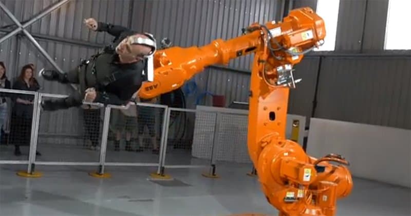 Australian Professor Willingly Gets Flung By A Robot Arm