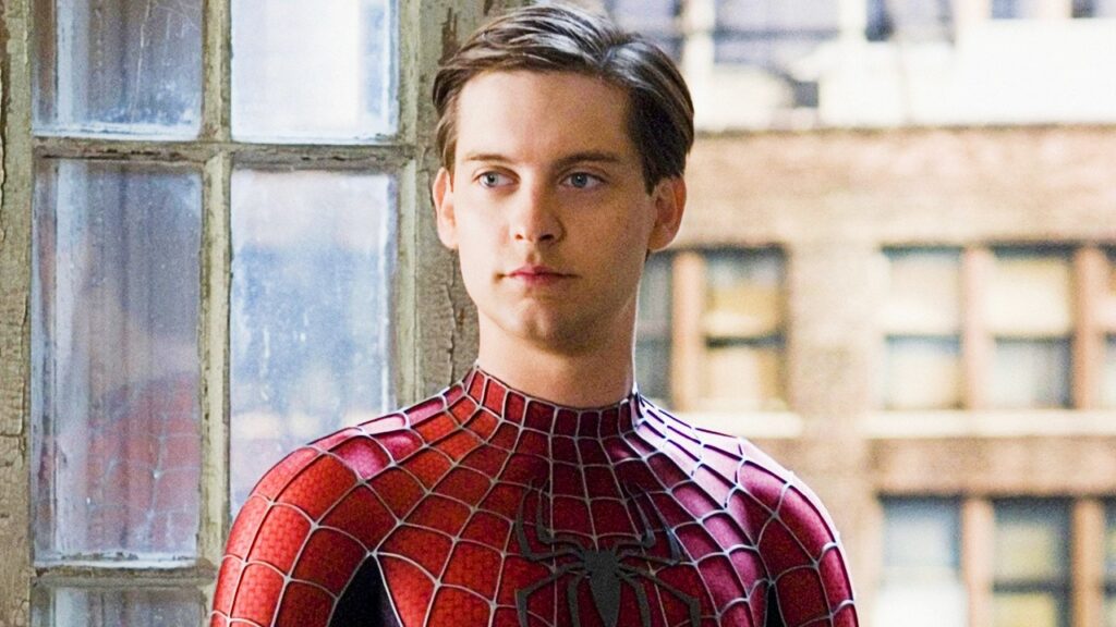 Tobey Maguire as Peter Parker in Spiderman